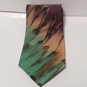 Hand Painted Watercolor 100% Silk men's Neck Tie.